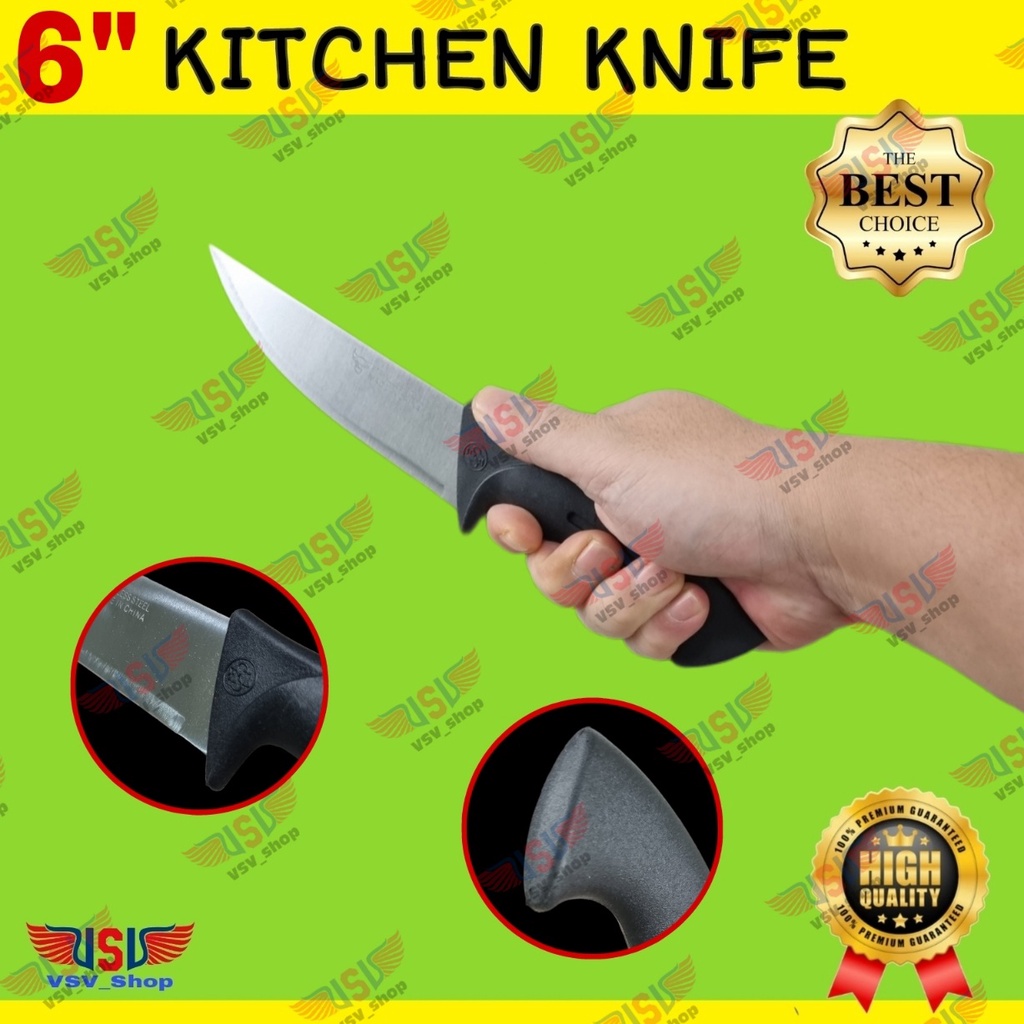 Pisau Dapur Gagang Plastik PP Premium Kitchen Knife 6&quot; Chef Knife