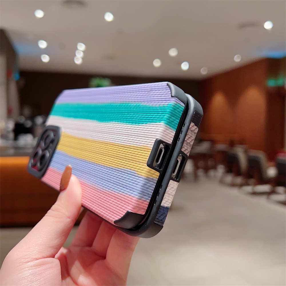 Soft Case Warna Permen Pelangi Untuk iPhone 14 13 12 11 Pro Max 14 Plus 7 8 Plus X Xs Max XR