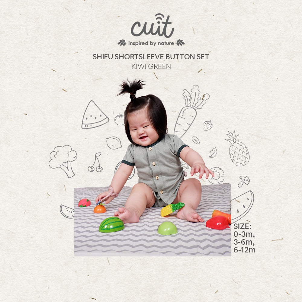 CUIT Baby Newborn - 12 Bulan Shifu Button Set Pendek Kancing Anak Unisex Furutsu Series