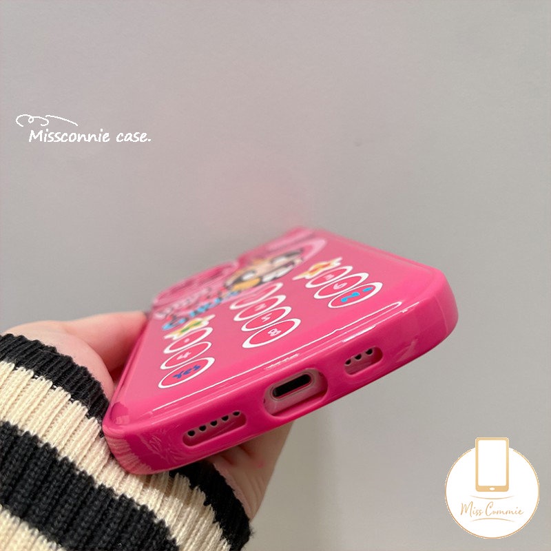 IPHONE Glossy Air Cushion Vintage Case Kompatibel Untuk Iphone7 8plus11 12 13 14 Pro MAX XR X XS MAX Kartun The Power.puff Gadis Kepribadian Retro Bentuk Ponsel Seluler Soft Cover