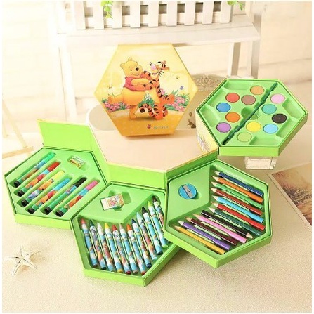 Crayon SET 46 pcs warna Pensil untuk menggambar cat air alat lukis