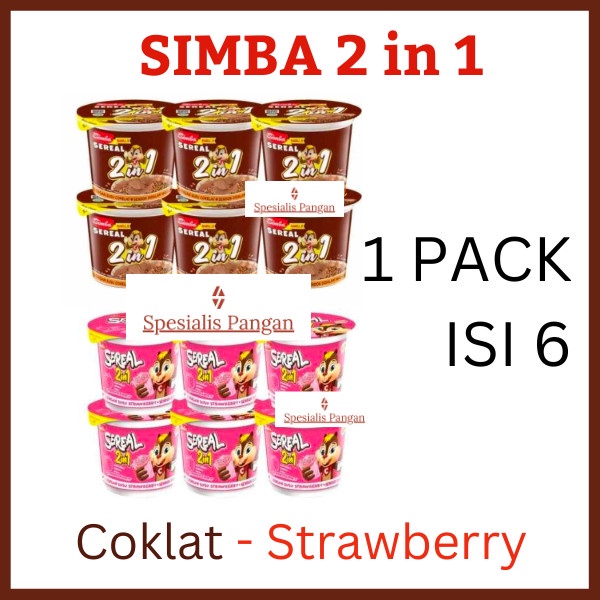 

Promo! Sereal SIMBA 2 in 1 isi 6 pcs Coklat Strawberry Cereal Enak