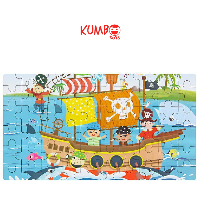 Mainan Edukasi Anak Puzzle Kayu Wooden Puzzle Kotak Besi 60pcs