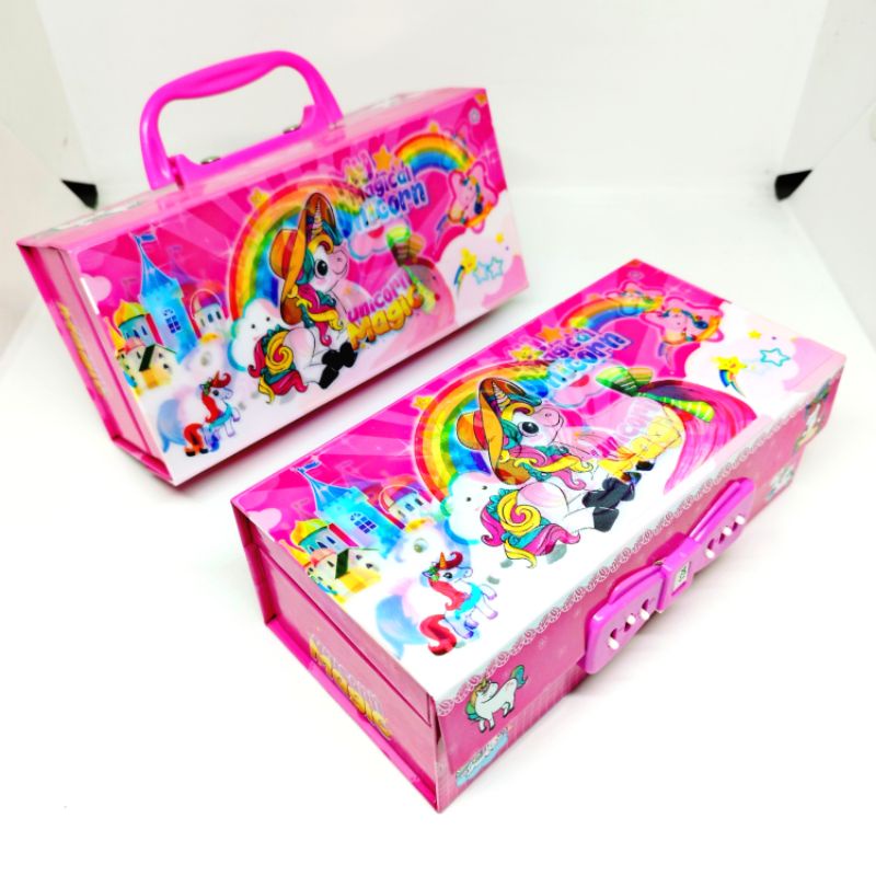 Tempat Pensil Anak 3 TINGKAT KUNCI 3D BESAR Karakter MY LITTLE PONY UNICORN PEGASUS PN1