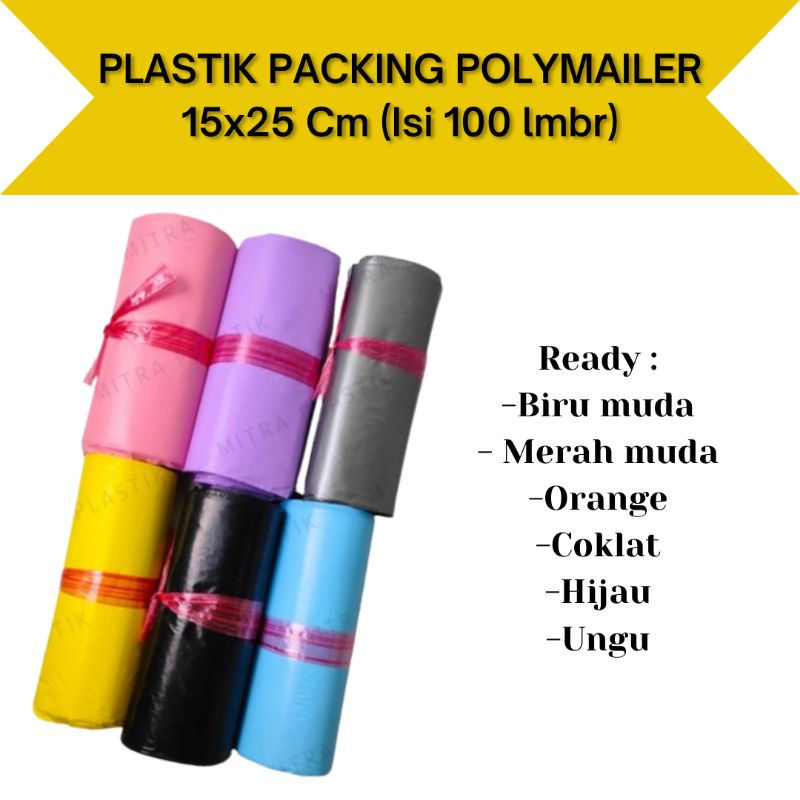 

PLASTIK PACKING POLYMAILER 15x25 Cm (Isi 100 Lembar)