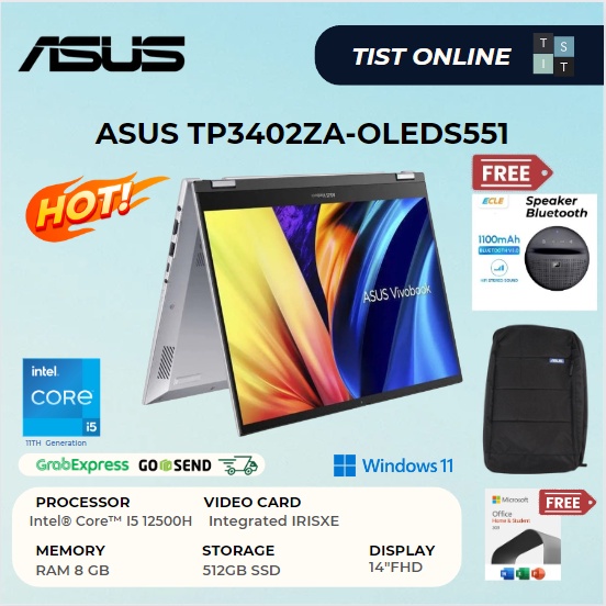 Jual Asus Tp3402za Oleds551552 I5 12500h 8gb 512ssd 14 W11ohs Shopee Indonesia 1390