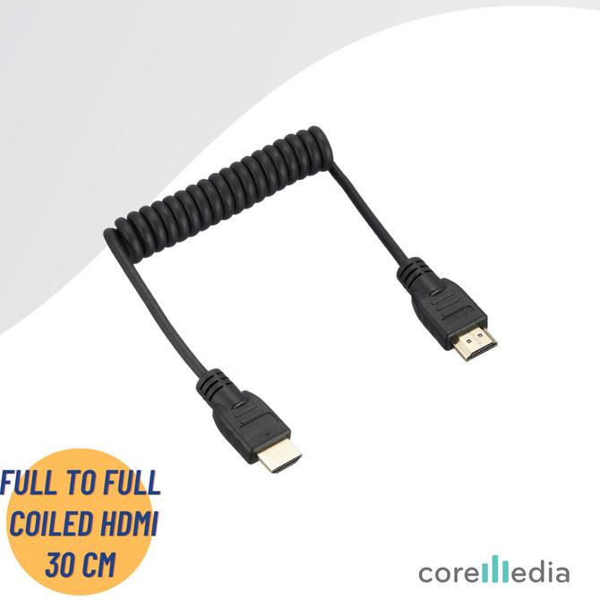 TERMURAH Full HDMI to Full HDMI Coiled Cable 30cm extended to 80cm