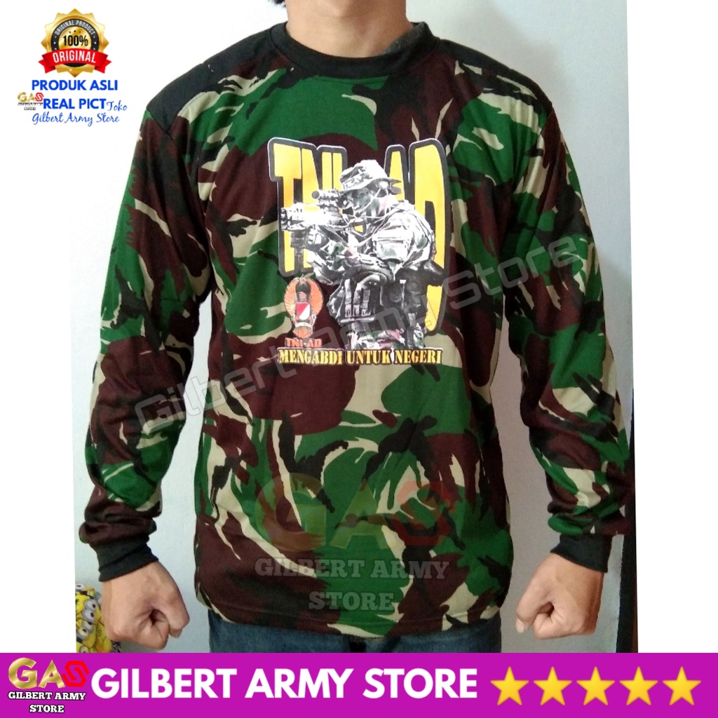 Kaos Loreng Malvinas Gambar Lengan Panjang Pria Dewasa Terbaru Gilbert Army Store