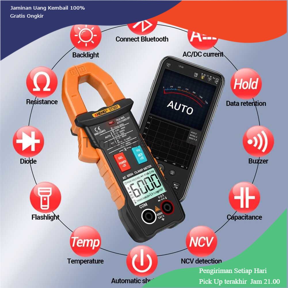 TD - PR2 ANENG Digital Bluetooth Multimeter Voltage Tester Clamp - ST207