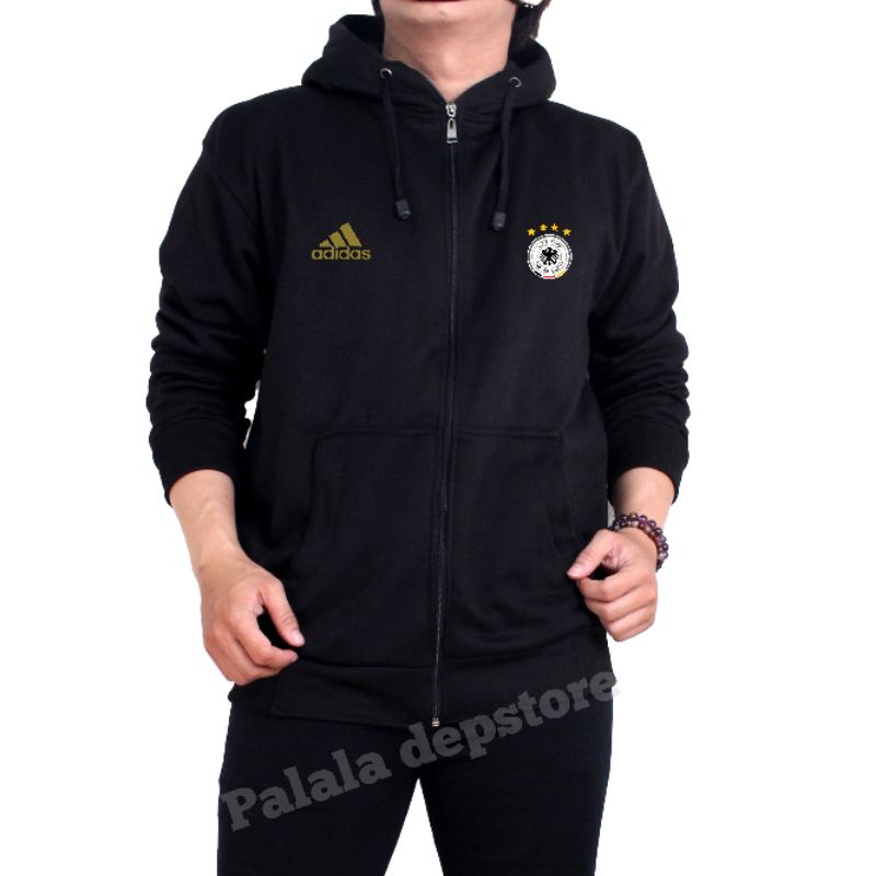 Jaket Zipper Germany-Jaket Bola Distro-Hoodie Zipper Jerman-Jaket Hoodie Dewasa Premium