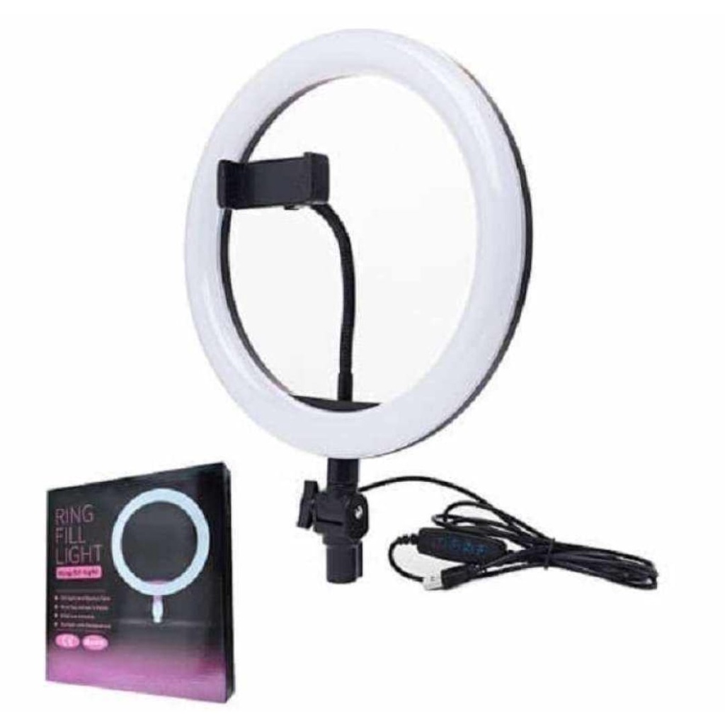 Ring Light Fill LED 26CM+Holder HP-Lampu Make Up Vlog TikTok Vlogger Live Steaming