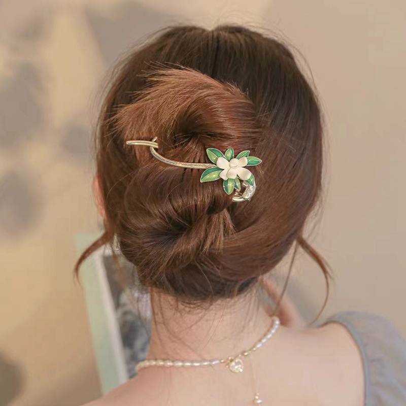 Jepit Rambut Bentuk S Desain Bunga Butterfly Aksen Mutiara Dan Berlian Imitasi Untuk Wanita