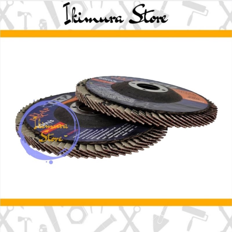 Amplas Flap Disc 4 inch Grit 80 / 100 / 120 / 150 / 180 / 240 / Gerinda Amplas Susun 4 inchi Grid 80 / 100 / 120 / 150 / 180 / 240