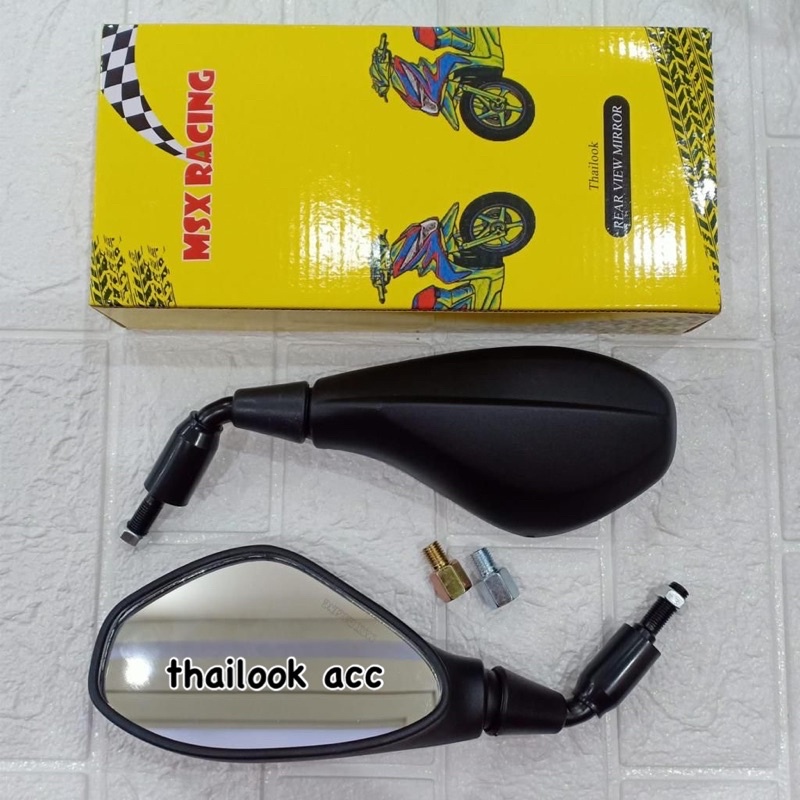 spion motor kaca putih model bmw universal honda yamaha matic bebek plus adaptor sambungan