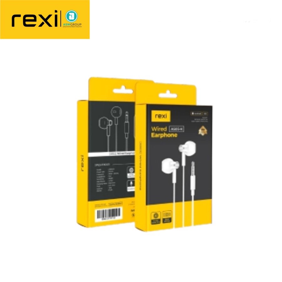 HEADSET EARPHONE REXI WIRED AS05-K 1.2M MICROPHONE DEEP BASS