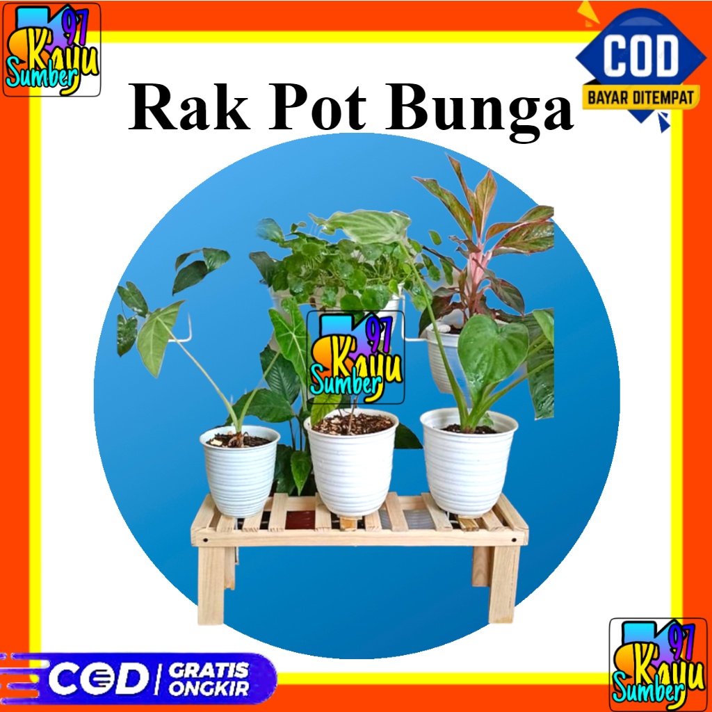Standing pot bunga kayu jati belanda / STANDING POT / rak tanaman