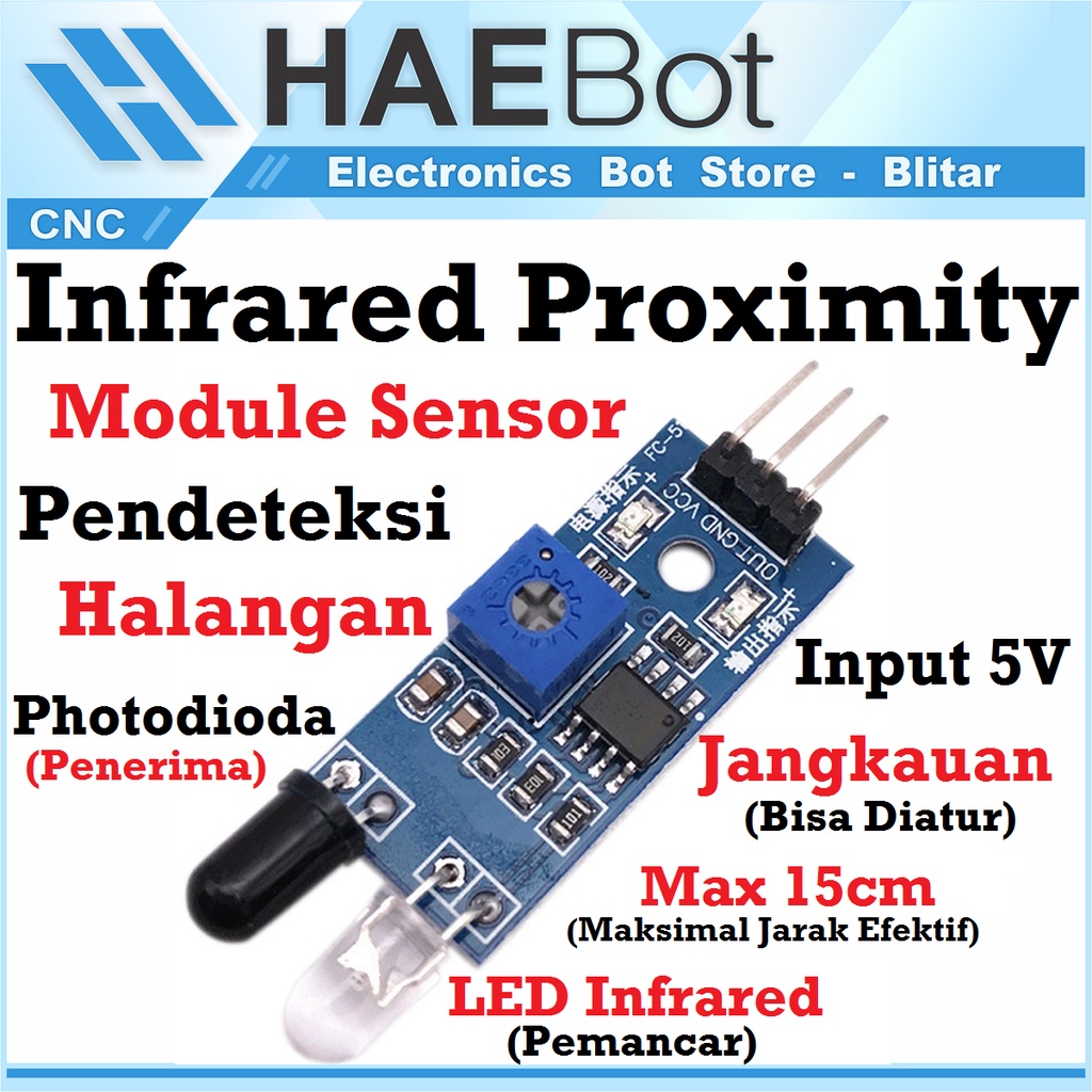 [HAEBOT] Infrared Inframerah Module Modul Sensor Penghalang Infra Merah Proximity Line Follower Arduinoo Jarak Deteksi Garis