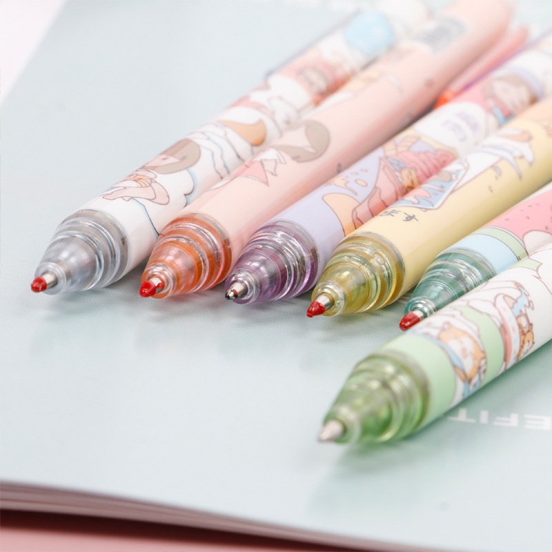 

Pulpen Gel 0.5mm Cetek Mekanik Motif Lucu Kartun Ballpoint Gel