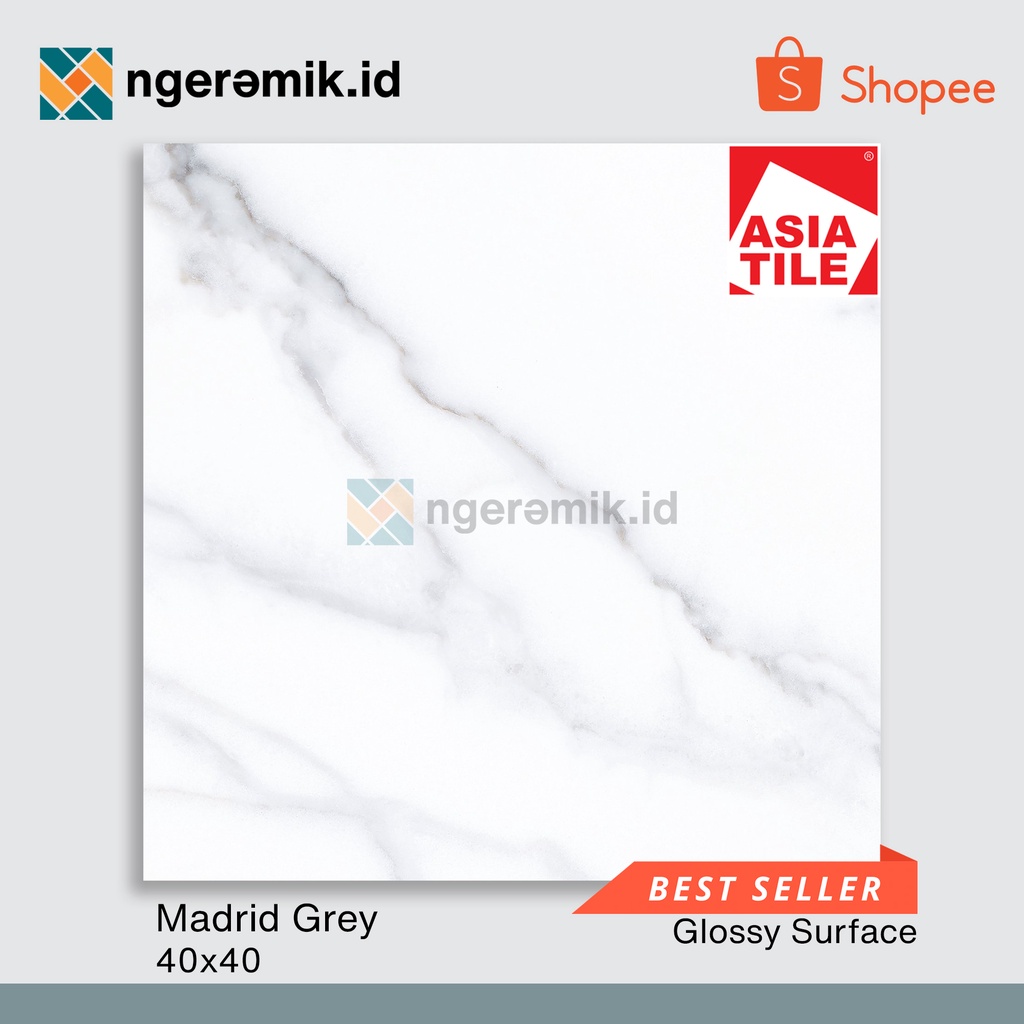Keramik Lantai 40x40 Asia Tile Madrid Grey 40x40 KW1 / Keramik Lantai Carrara / Keramik Lantai Asia Tile