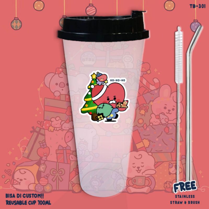 REUSABLE CUP NATAL BT 21/SOUVENIR NATAL/BOTOL MINUM NATAL/TUMBLER NATAL