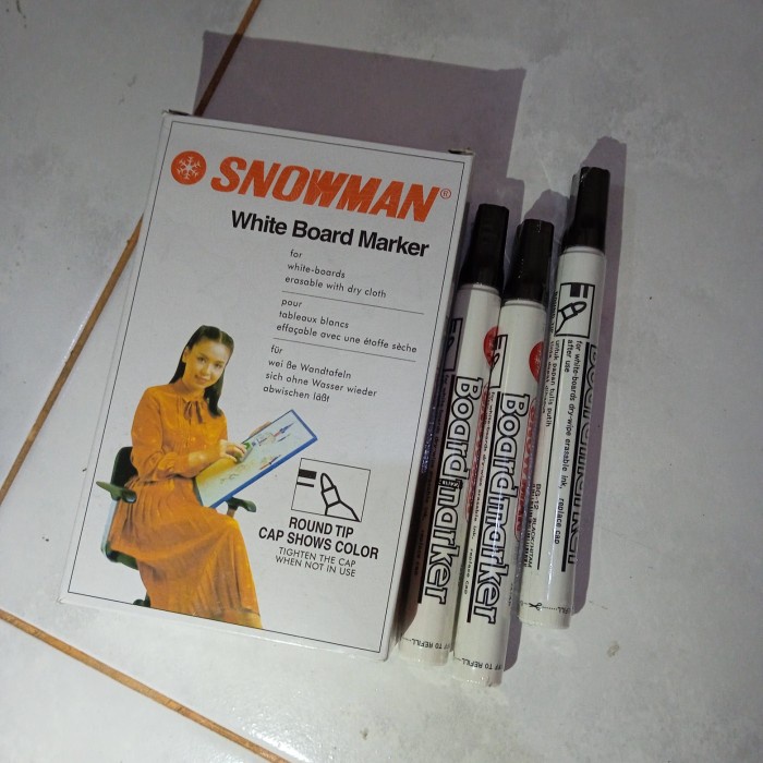 

Stas Spidol Snowman Whiteboard Marker Hitam Bg-12