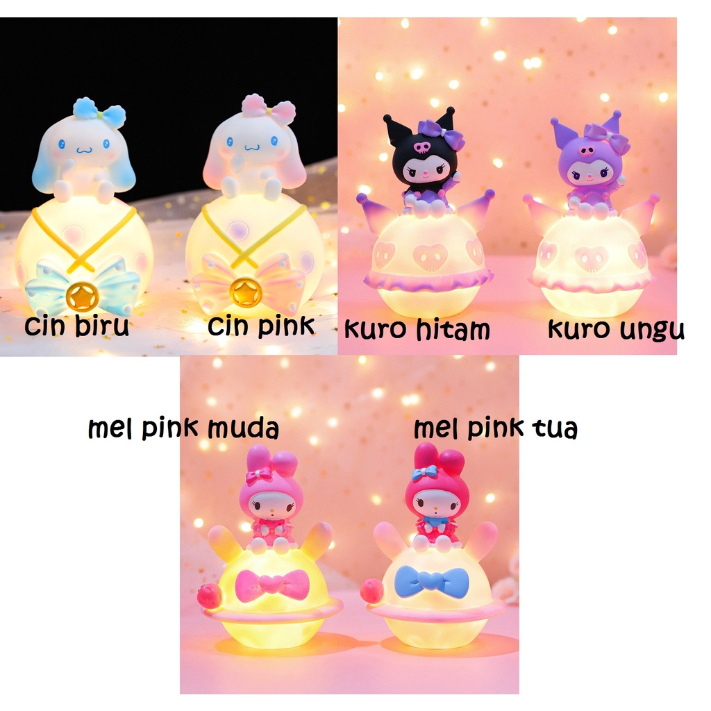 Lampu mini Sanrio LB036 cinamoroll melody kuromi pajangan souvenir lampu hias