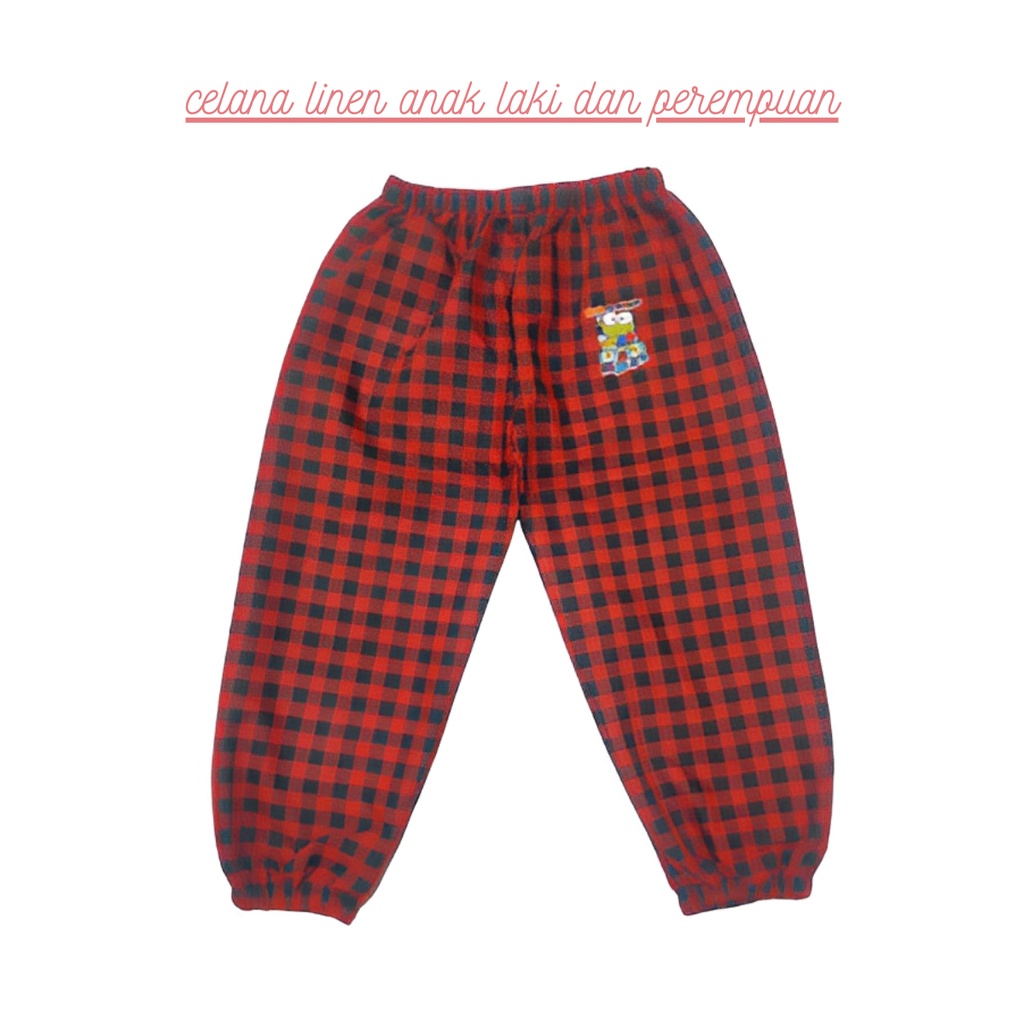 CIAHAW-PART02 Celana Panjang Anak Kotak Kotak Terbaru Usia 1-7 Tahun/Gambar DTF Celana fashion Kasual