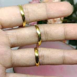 Cincin Ring Polos 2 & 3 gram Emas Asli 24 (94%)