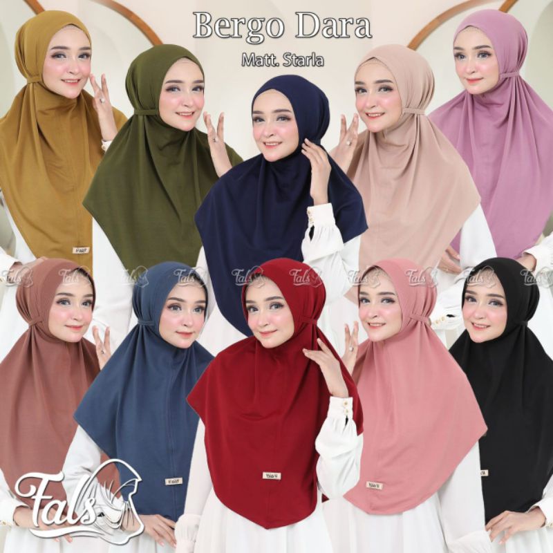 [ Ori Fals ] BERGO DARA••hijab pet tali••hijab instan jersey starla