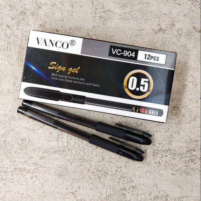 

(Pak) Bolpoint Gel Murah Hitam Vanco Vc904