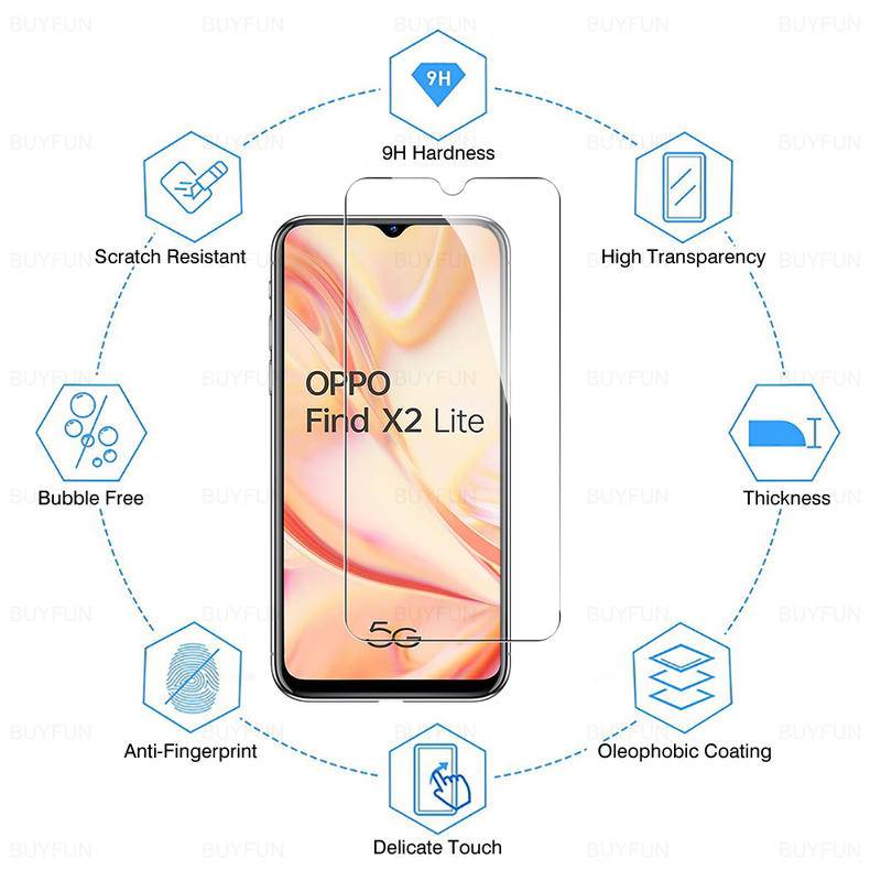 2pcs Pelindung Layar Tempered Glass Untuk OPPO Find X X2 X3