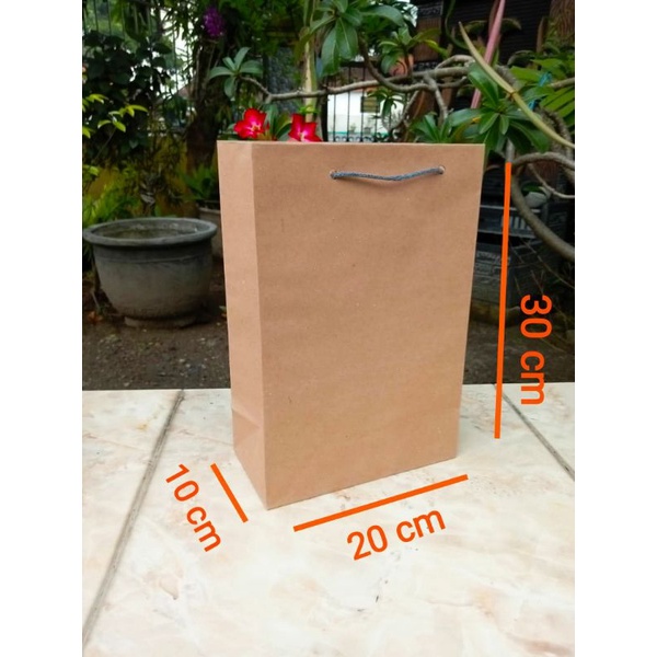 

paperbag Polos R6 panjang ukuran 20 x 10 x 30