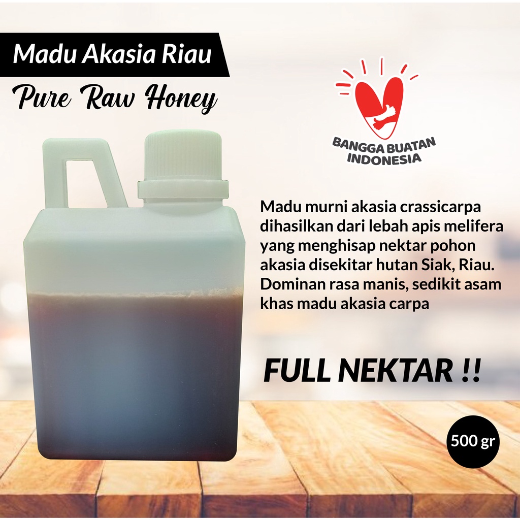 

Madu Murni Asli Akasia Crassicarpa Riau Full Nektar 500gr