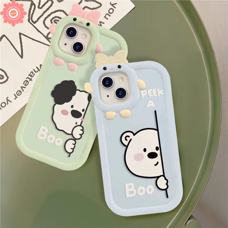 Soft Case Desain Anjing Beruang 3D Untuk OPPO A17K A17 A12 A95 A57 A54 A55 A16K A77s A16 A77 A31 A53 A15 A76 A96 A3s A5s A7 A7 A74 A5s A77s A16K A77s A162 A9Z A52 A9 Penutup Lensa Kamera