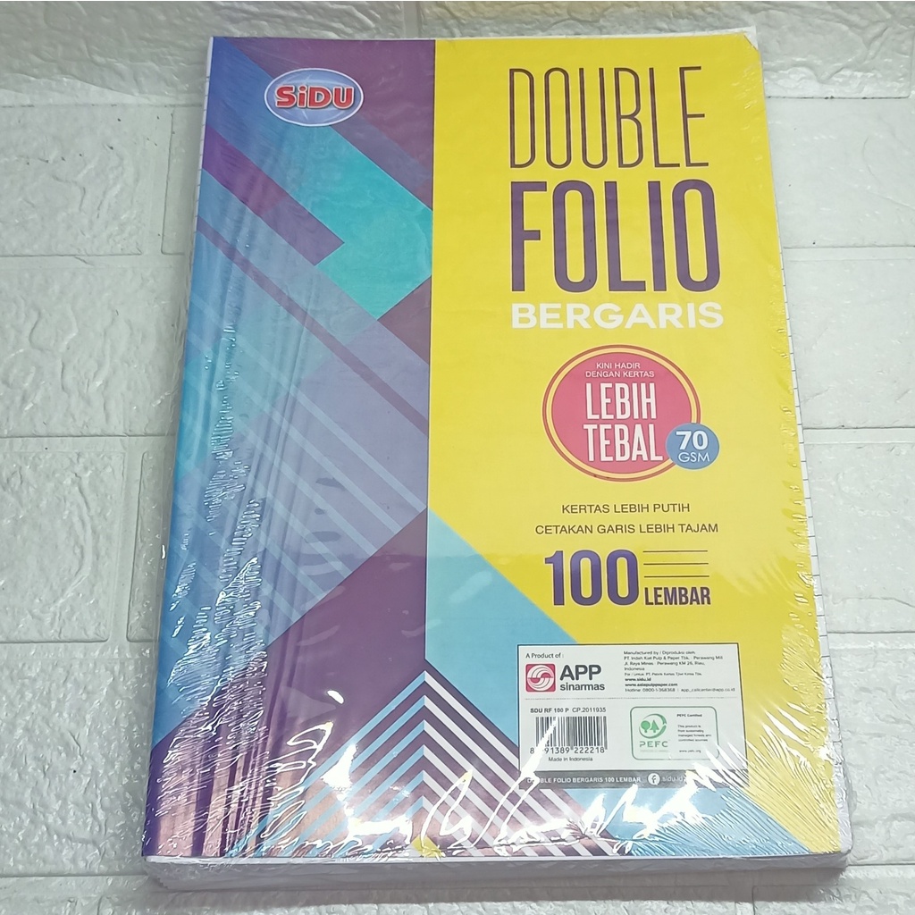 Double Folio SIDU Bergaris 100 lembar 70 GSM