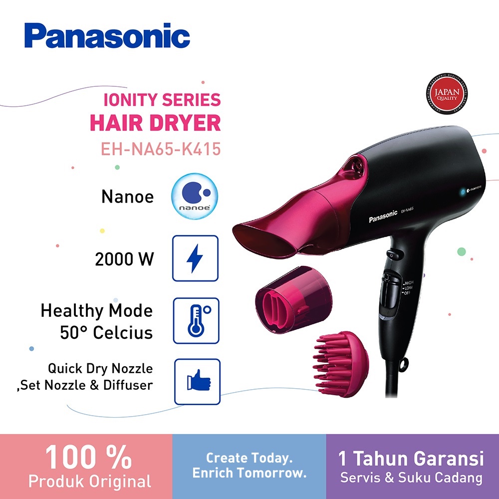 Jual Panasonic EHNA65K415 Hair Dryer Nanoe Series + Diffuser [2000 W