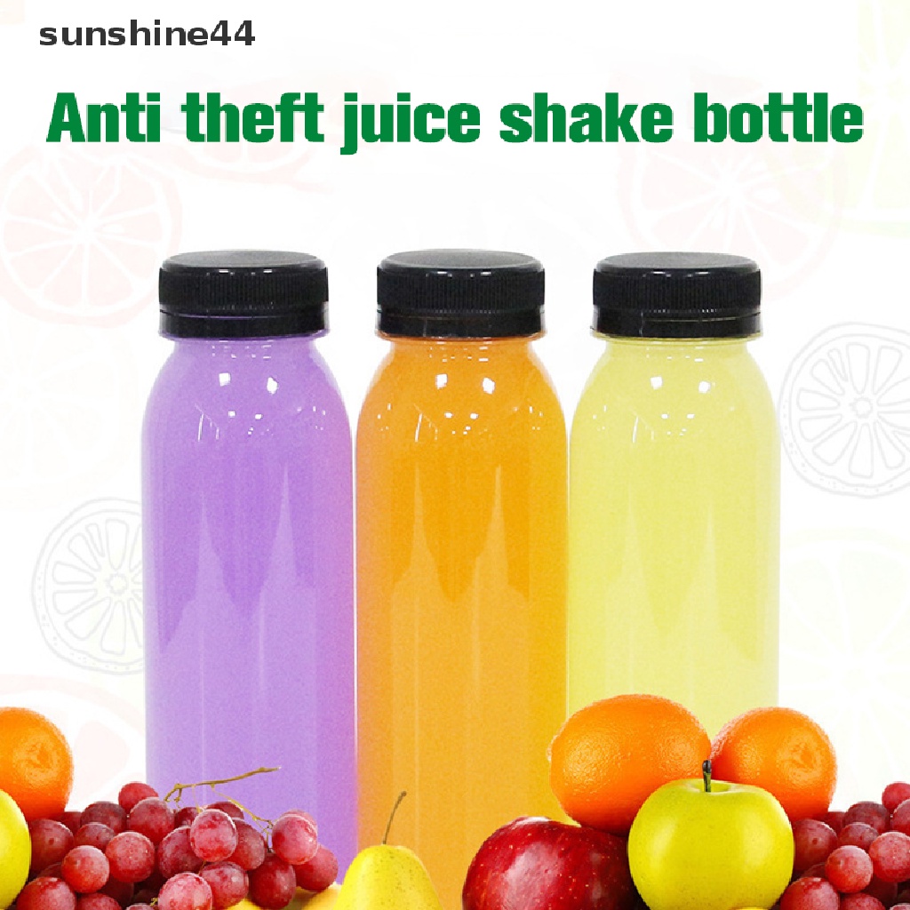 Sunshine Botol Minum Plastik PET Transparan 250ml Dengan Tutup Untuk Jus / Susu / Buah