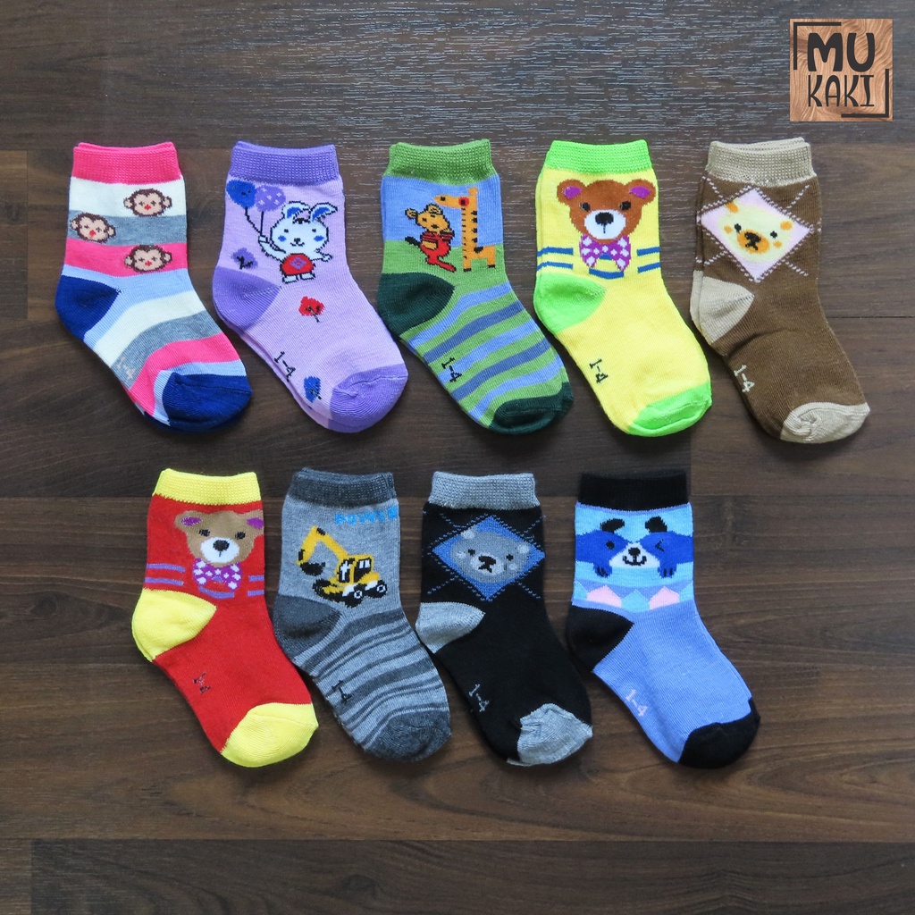 Kaos Kaki Anak Karaker Kartun Lucu 1-3 Tahun Mukaki