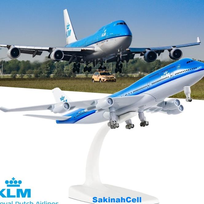 Miniatur Pesawat Boeing B747-400 Klm Diecast Medium Airplane