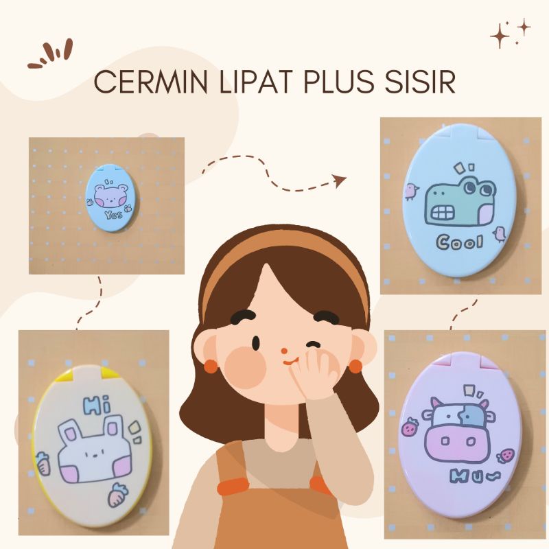 Cermin Lipat plus sisir