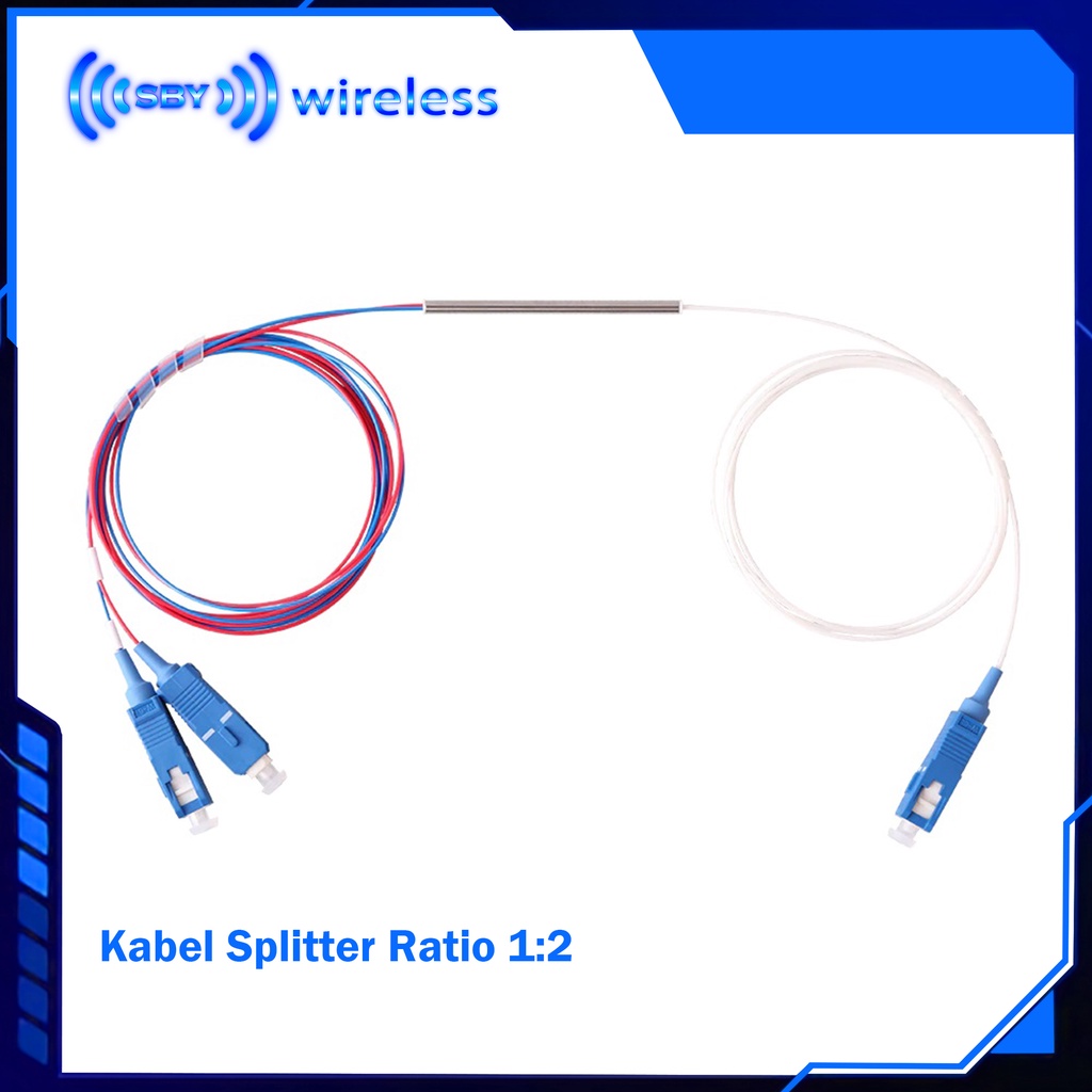 Kabel Splitter Ratio 50:50 , 1x2 Three Window FBT Coupler Rasio SC UPC Fiber Optic