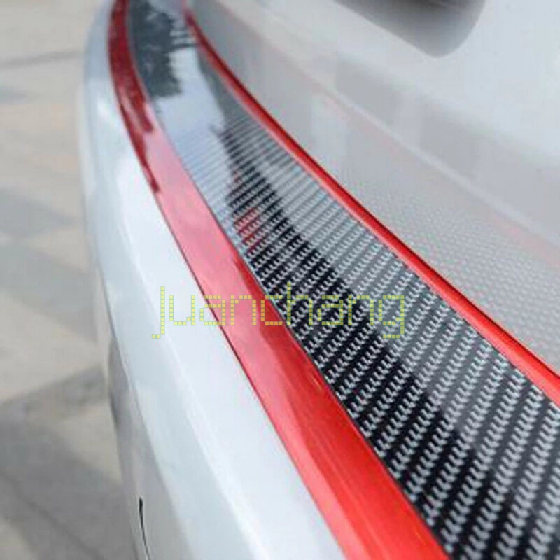 Stiker Strip Karet Pelindung Bumper Pintu Mobil Bahan Carbon Fiber Lembut Anti Gores 1M