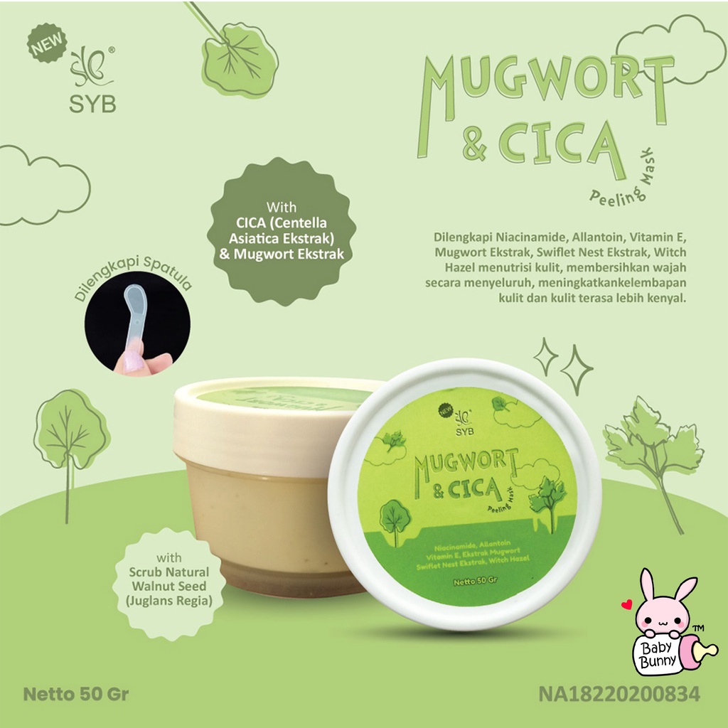 ❤ BELIA ❤ SYB Cica Peeling Mask | Mugwort | DNA Salmon 50gr | BPOM