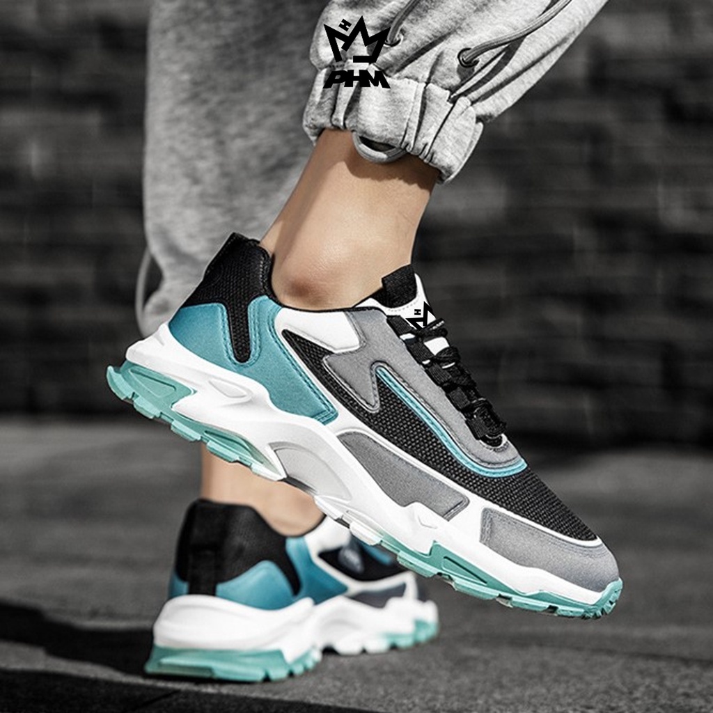 PHM Sepatu Sneakers Pria Olahraga Sport Shoes Casual Running Zelos Biru Tosca