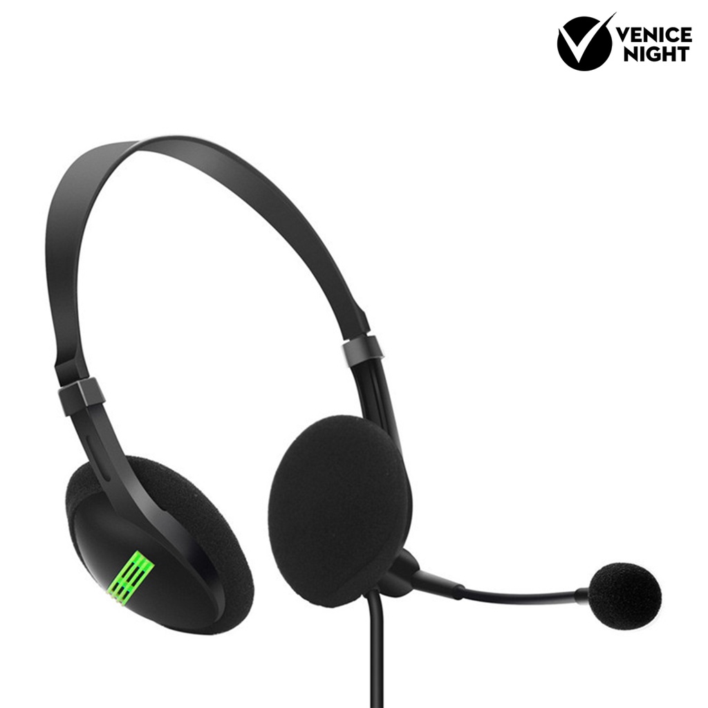 (VNEP) (Berkabel) 440 3.5mm Plug Headphone Stereo Noise Reduction Headset dengan Mic untuk PC