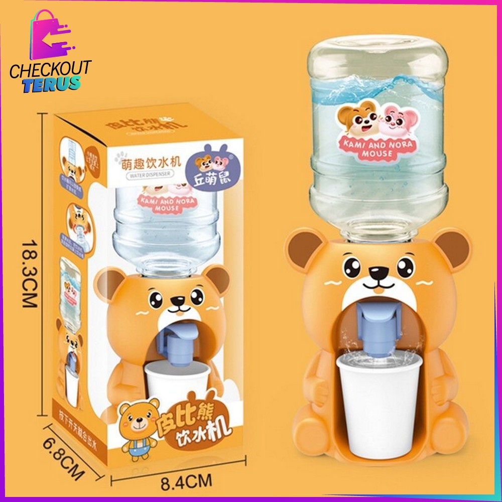 CT M295 Dispenser Mini Air Minum Anak Karakter Bebek Kartun Mainan Tempat Air Minum Dispenser Air Galon Portable