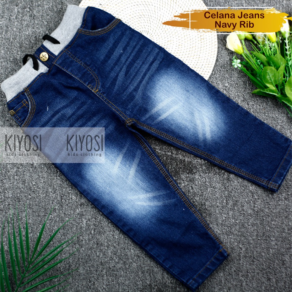 KIYOSI Celana Jeans Rib Anak Unisex Keren COD