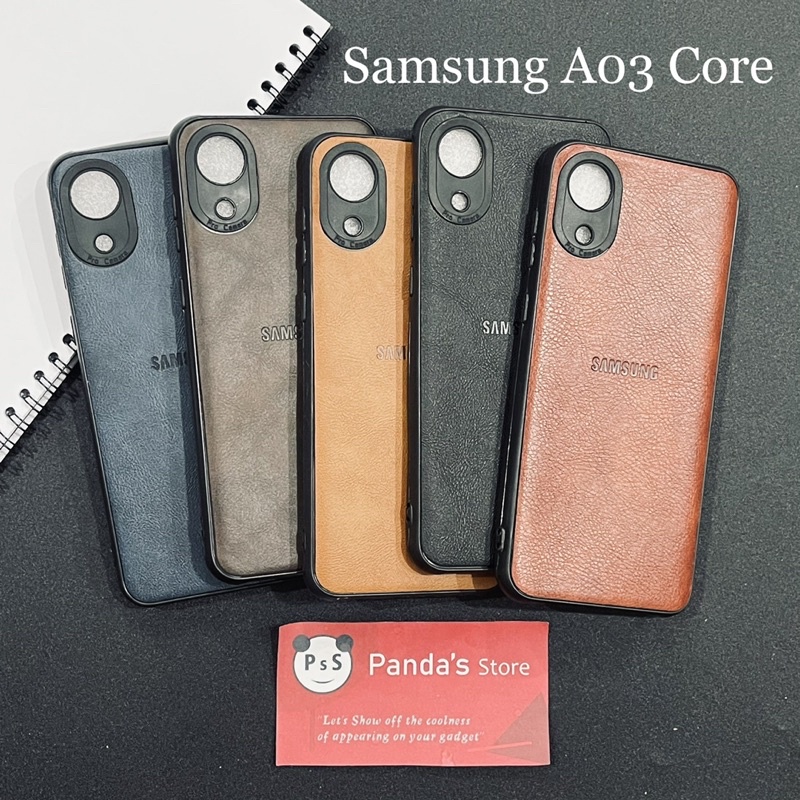 Leather Case Samsung A03 Core Softcase Kulit Elegan Casing Slim Fit