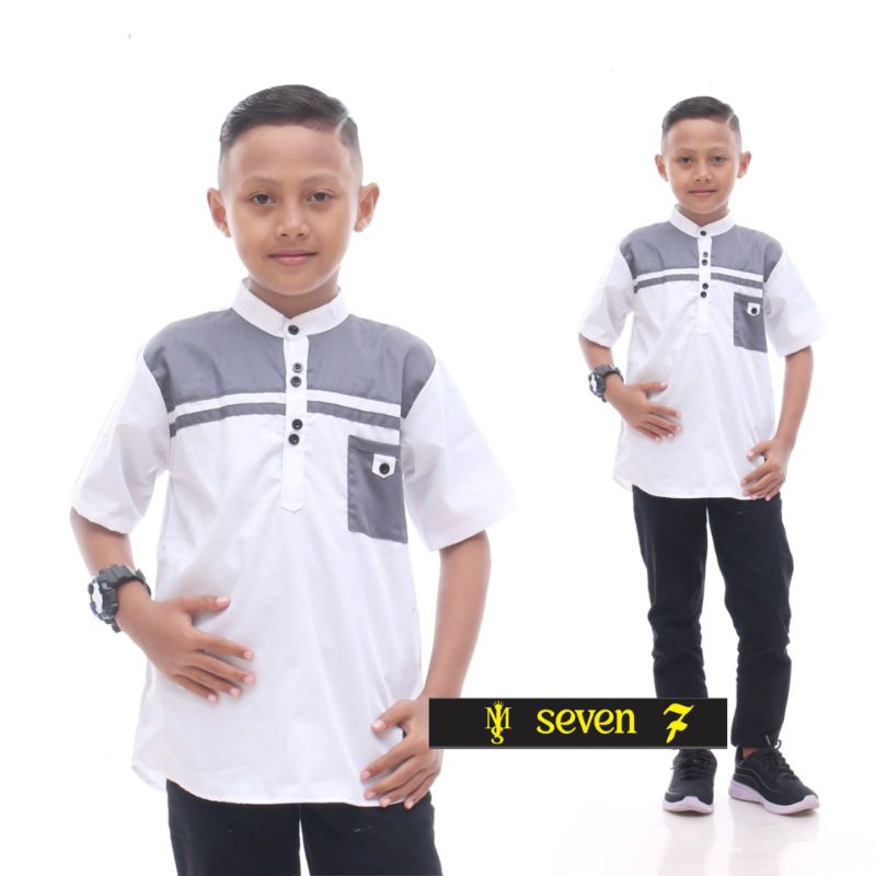 Baju Muslim Anak Laki Laki Atasan Koko Anak Combinasi Basic - Kids Lebaran Premium Original Quality