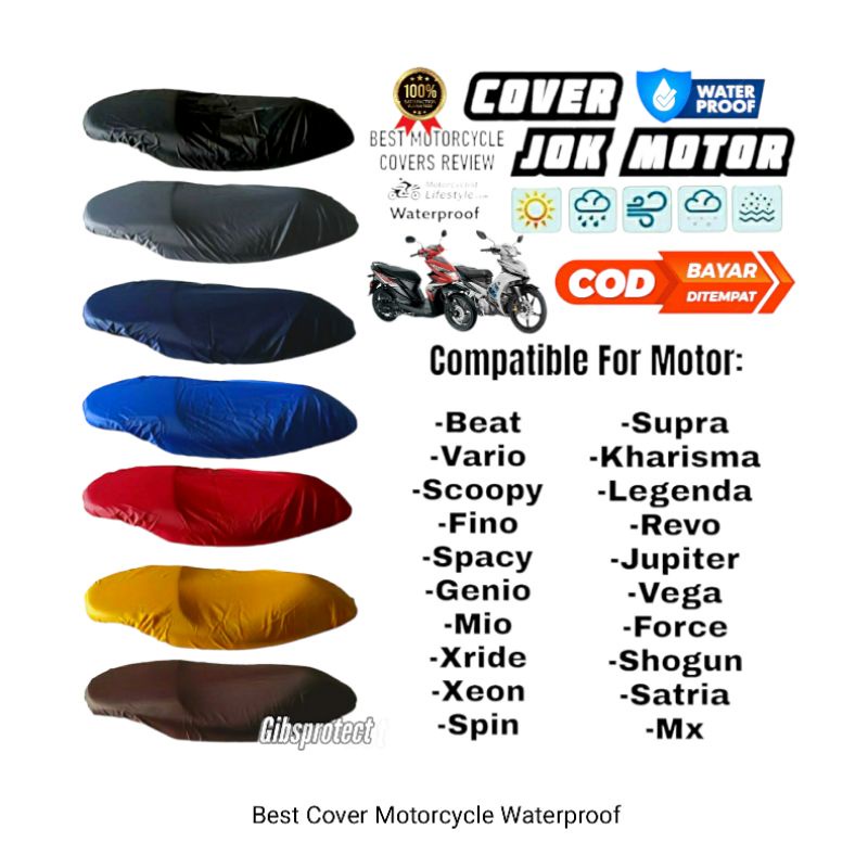 Sarung Jok Motor Anti Air Cover Pelindung Jok Motor Beat Vario Scoopy Genio Mio Fino X-ride Spin Satria Sonic Supra Shogun Jupiter N-max Pcx Adv Aerox Freego Vespa